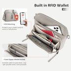 Real Leather Crossbody Bags for Women Travel Wallet Purse Light Grey (Beige Gray)