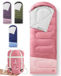 Warm Weather Lightweight Sleeping Bag for Adults (1.6lb-Peach Pink‌)
