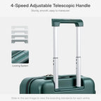 Grace Carry On Luggage with Wheels Airline Approved Hard Shell Suitcases with Front Pocket (20 Inch-2 / Blackish Green)