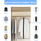 Garment Bags for Hanging Clothes 24" x 40"Coat Covers for Closet Foldable Washable Dress Bags for Hanging Clothes for Long Dress Dance Costumes Suits Gowns Coats (Black / 24''X40'')