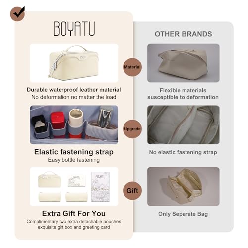 Travel Makeup Bag Organizer Cosmetic Bag (04-B-White)