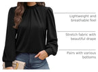 Long Sleeve Shirts for Women Business Casual Tops Blouses Dressy Casual Womens Early Fall Fashion Clothing Outfits for Teachers Ladies Fall Outfits 2026 Clothes Trendy Must Haves Black XL (03 - Black / X-Large)
