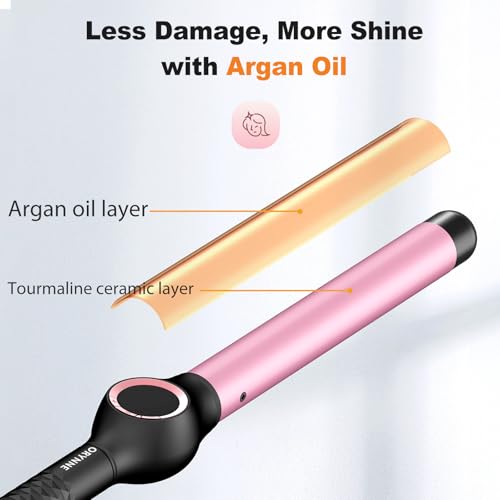 1 Inch Curling Wand for Long Hair (1" Pink&Black)