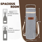 Single Wine Bottle Cooler Bag Carrier (Blue Stripe)