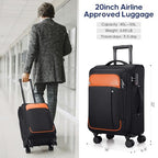 Softside Expandable Carry On Luggage 22x14x9 Airline Approved (Black / Carry on （20in）)