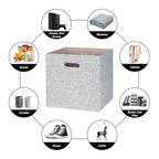 Collapsible Storage Bins (13×13×13/4pcs / Woven Gray)