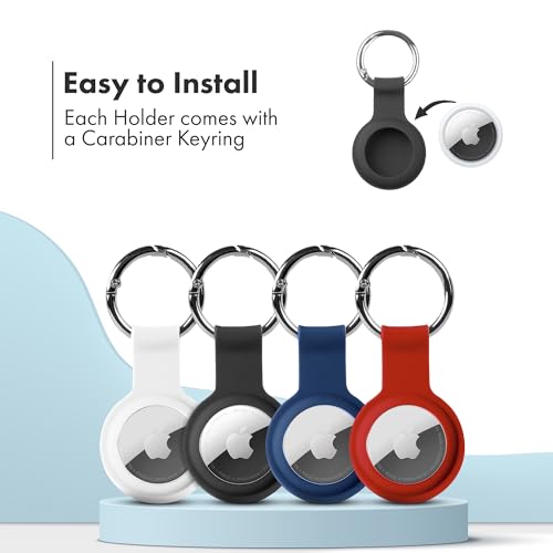 Apple AirTag 4 Pack Shockproof (White - Black - Blue - Red)