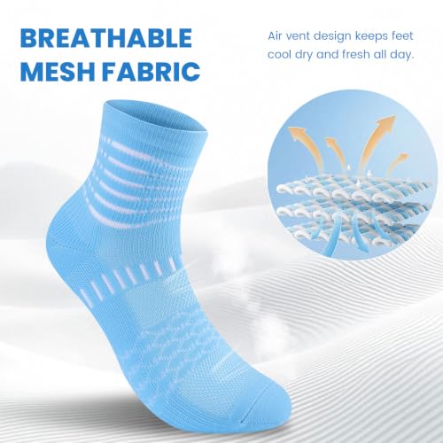 Ankle Compression Socks Women Men Plantar Fasciitis Relief 3 Pairs (Large / Pink+purple+blue-diamond(3 Pairs))