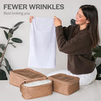 Compression Packing Cubes for Travel (2-Pack / Mocha)