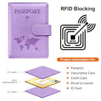 Passport Holder for Travel Essentials (Light Purple / Magnetic Clasp)