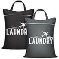 2 Pcs Large Travel Laundry Bags (Black+Grey)