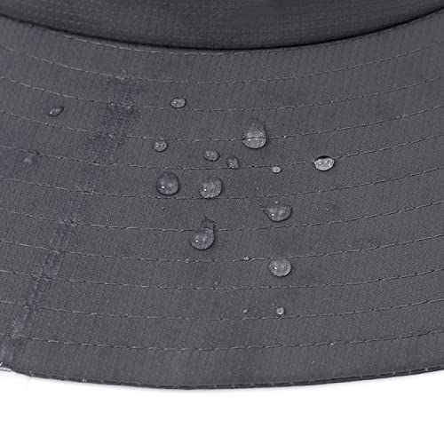 Womens Summer Sun Hat Beach Hat Wide Brim Outdoor UV Protection Hat Foldable Cool Mesh Ponytail Bucket Hat (6-7 / Grey)