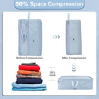 Packing Cubes for Travel Packing Organizers Compression Travel Cubes (Blue / Large)