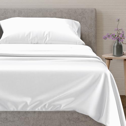 100% Egyptian Cotton Twin Size Sheet Set (Twin / 01 - White)