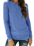 Long Sleeve Shirts for Women Casual Crewneck Tops Basic Tees (Medium / 01royalblue)