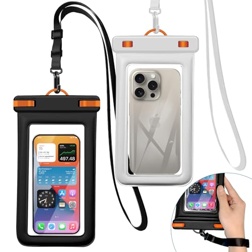 IPX8 Floating Waterproof Dry Bag 2 (black+white+ Orange)