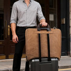 Polare Waxed Canvas Full Grain Leather Trim Garment Carry on Bag for Business Travel
