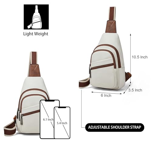 Sling Bag Crossbody Bags (Beige With Brown)