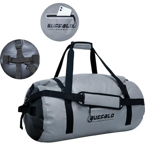 Drybag 60L Waterproof Dry Bag Heavy Duty Duffle Bag Travel Duffel Bag for Kayaking (Grey / 60L)