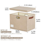 17" Large Fabric Storage Box with Lids (khaki / Large -2 Pack)