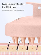2 Pack Scalp Massager Hair Growth Scrubber for Dandruff Removal (Blue & Flesh Pink)