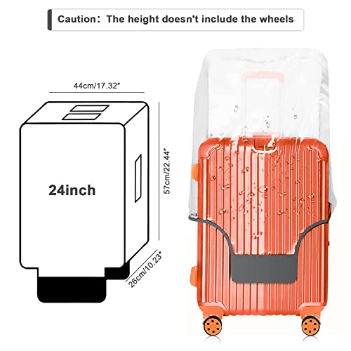 Full Clear Luggage Cover for Suitcase (Full Clear / M (24-25 Inch Suitcase))