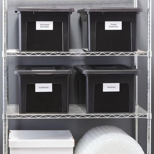 Plastic File Box with Snap Lid (Black)