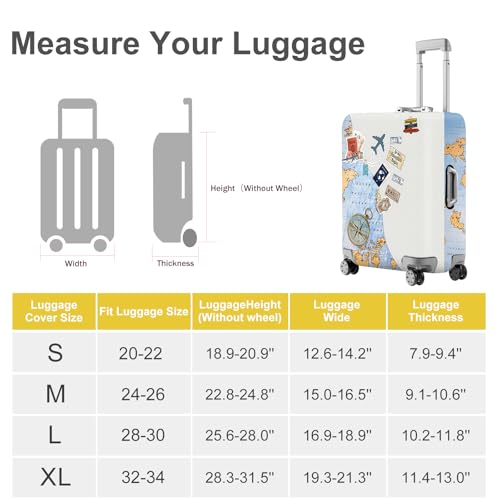 Travel Sticker Luggage Cover (#139 / M(fits 24-26Inch suitcase))