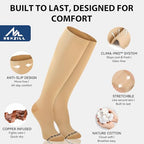Copper Compression Dress Socks for Women & Men (Large-X-Large / Nude)