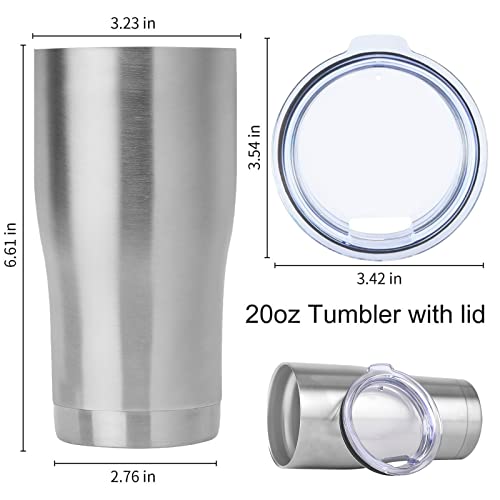 20oz Tumbler with Lid Stainless Steel Tumblers Bulk (Stainless Steel / 1 count)