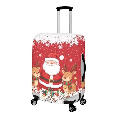 Christmas Luggage Cover Protector Fits 18‑32 Inch Rolling Suitcase (S(for 18-21 inch luggage) / Santa Reindeer)