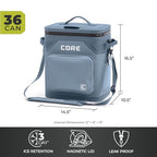 Magnetic Leak Proof 36 Can Soft Cooler with Waterproof Zipper (Steel Blue / 36 Can)