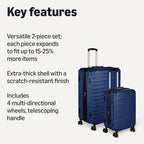 2 Piece Hardside Luggage Set (Navy Blue / 2-Piece Set)