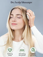 2 Pack Scalp Massager Hair Growth Scrubber for Dandruff Removal (Light Green & Beige)