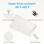 Heat Resistant Mat Large Silicone Hot Hair Tools Mat for Curling Irons Flat Iron Hair Straightener Vanity Mat Portable Hair Styling Tools Hot Pad 14.2"*11" (Off White)
