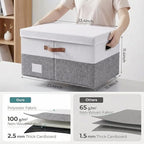 Storage Bins with Lids [3 (Grey & White / XL(3-Pack))