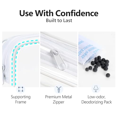 TSA Approved Toiletry Bag (Active White / Medium Set)