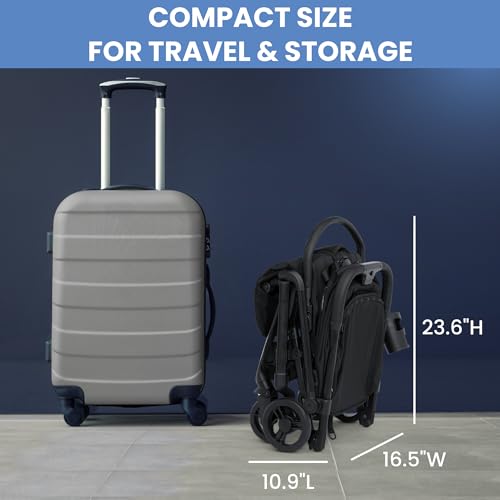 Icon Ultra Compact Lightweight Everyday & Travel Stroller (Black)