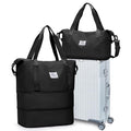 Large Travel Duffle Bag Carry On Weekender Bags for Women Men 18x14x8 Gym (A34-Black-2-layer Expansion / X-plus)