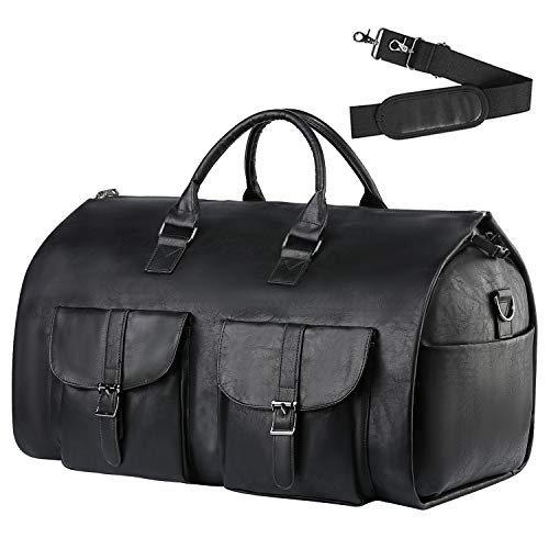 Carry On Garment Bag (black-2pockets-Leather)