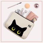Black Cat Themed Makeup Bag for Teen Girls Women Cat Mom Lover Travel Gifts (Black Cat)