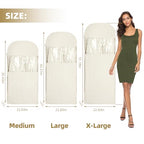 3 Packs Space Saving Garment Bag with Self Compression Zipper ((M+L+XL)-3Pcs)