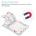Luggage Tags Privacy Cover ID Label for Travel Bag Suitcase (Polychrome Blooms)