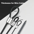 10 Pcs 5mm Wire 12 inch Vinyl Coated Stainless Steel Cable with Loops Short Wire Rope Lanyard Lock Security Chain Link for Outdoor Gates (5mm(T) x 12 in(L) 10PCS / Black)
