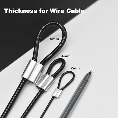 10 pcs 2mm Wire 12 inch Vinyl Coated Stainless Steel Cable with Loops Short Wire Rope Lanyard Lock Security Chain Link for Outdoor Gates (2mm(T) X 12 in(L) 10PCS / Black)