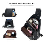 7L Crossboydy Sling Bag for Women Vegan Leather Crossbody Purse Fanny Pack Chest Bag for Travel (7L / 7l-black)
