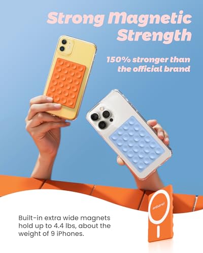 Magnetic Sticky Phone Suction Grip for MagSafe (Orange)