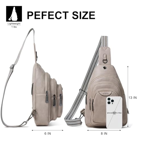 10L Crossbody Sling Bag for Women Men Anti Theft Cross Body Fanny Pack Belt Bag Purse Gifts for Women Faux Leather (10L / 10l-light Grey)