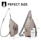 10L Crossbody Sling Bag for Women Men Anti Theft Cross Body Fanny Pack Belt Bag Purse Gifts for Women Faux Leather (10L / 10l-light Grey)