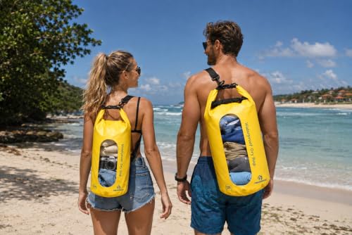 Waterproof Dry Bag with Double Zip (10L / Window / Yellow)